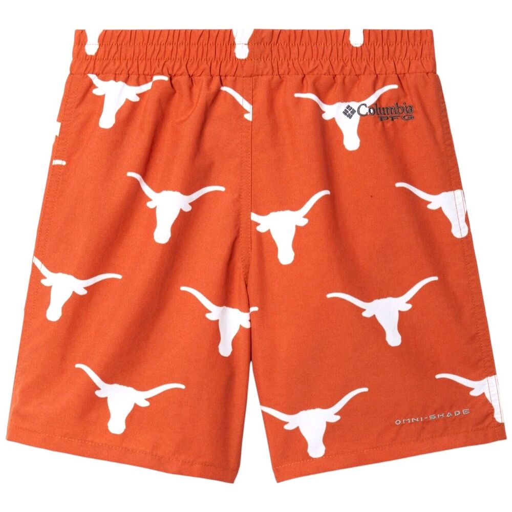 Columbia‎ Youth XL Texas Longhorns Orange White PFG Omni-Shade Swim Shorts - Picture 2 of 4